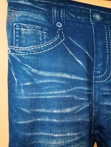 Girls' Denim Look Stretch Leggings | Strechible