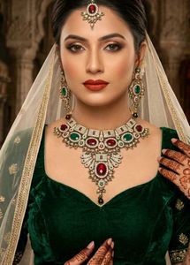 Royal Mughal Antique Gold Bridal Set 4pc ✨