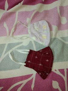 Four Washable Cloth Masks (printed red Rose, Carto
