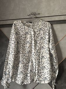 Elegant White Blouse with Delicate Floral Print