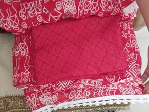 Vibrant Red Ethnic Printed Saree