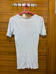 Light Blue Ribbed Sparkly Top