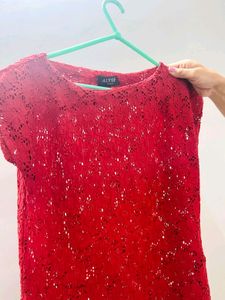 Red Netted Dress
