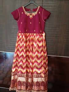 Burgundy Embroidered Dress