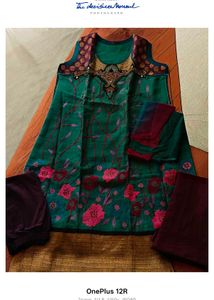 Beautiful Teal Embroidered full Kurta Set with two