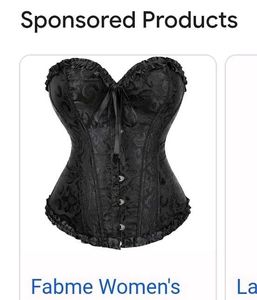 Black Brocade Corset Top