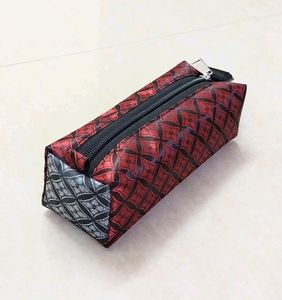 🆕️ Pencil Pouch (Red-Grey Rexine-Leather)
