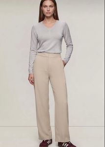 Classic pinkish Beige straight Trousers