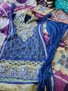 Elegant Blue Embroidered Kurta Set