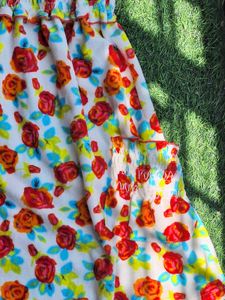Cute Floral Fleece Dress