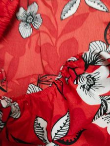 Red Floral Romper