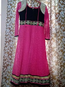 💗Gorgeous Pink Anarkali Kurta( 3 piece set)