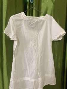 White Embroidered Tunic Top