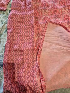 Printed silk mix kurta