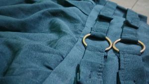 Teal Lace &amp; Grommet Detail Top