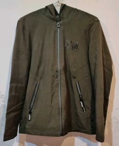 Stylish Khaki Bomber Jacket with Hood
