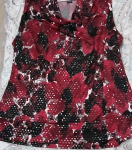 Alfani Women's Red Black Floral Sleeveless Top