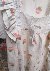 Cute Strawberry Print Pajama Top