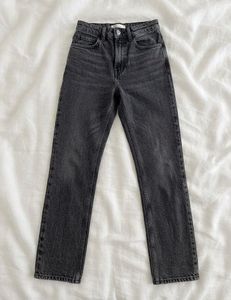 Dark Wash High Waisted Straight Leg Jeans