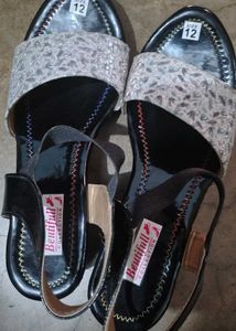 Sparkling Silver &amp; Black Sandals