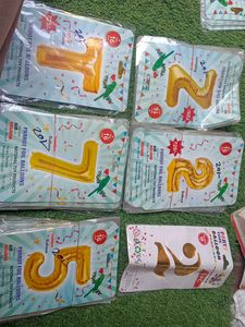 Letter 'O' Gold Foil Balloons n others 7pc