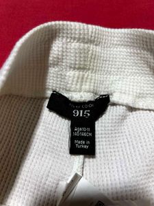 White Textured Kids Shorts – Age 10-11