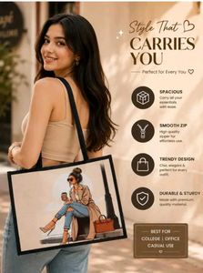 Trendy Tote Bag with Stylish Print