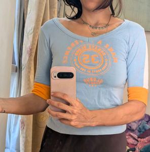 Cute Blue Graphic Tee