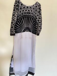 Black and white salwar suit