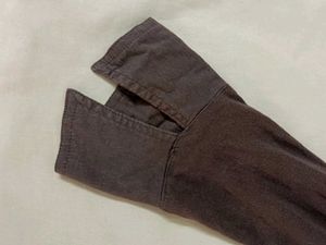 Brown Collared Long Sleeve Top