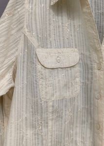 Elegant Off-White Embroidered Shirt