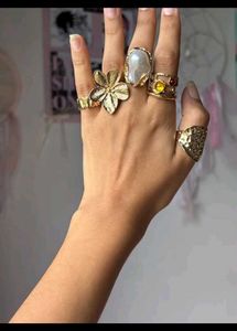 Boho Seashell Layered Necklace and rings from sava