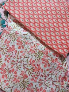 Chic Floral Print Kurta Set with Dupatta(unstitche