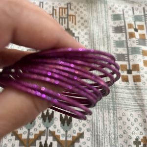 Sparkly Purple Bangles Set