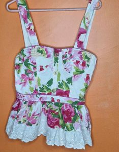 Beautiful Vintage Floral Corset Top