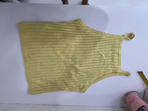 Yellow Ribbed Tank Top