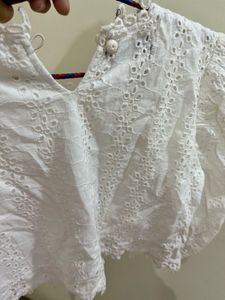 White Eyelet Crop Top
