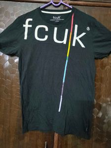 FCUK Black Graphic Tee - Size S