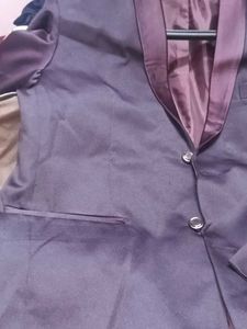 Men's Burgundy Shawl Collar Blazer