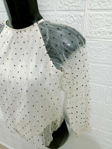 🌸 Zara Brand Polka Dot Net Crop Top🌸