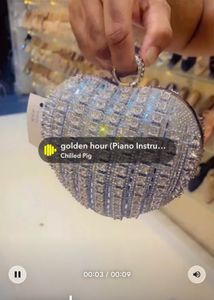 Sparkling Heart Clutch Bag