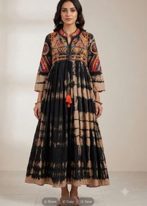 Bohemian Embroidered Tie-Dye Kurta
