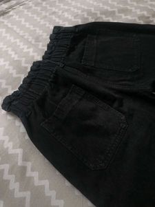 Black Paperbag Mom Fit Jeans