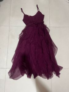 Crochet dress with mesh skirt