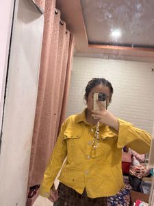 Yellow Button-Up Shirt with Pockets