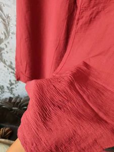 Coral Linen Blend Palazzo Pants