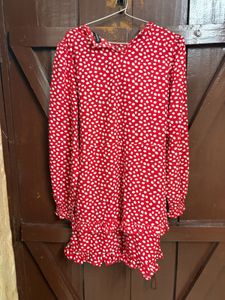 Red Polka Dot Ruffle Dress