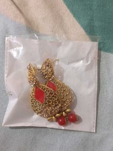 Beautiful Gold &amp; Red Earrings