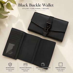 BAGGIT Black Buckle Wallet