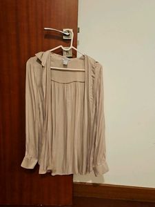 Elegant Beige Satin Blouse